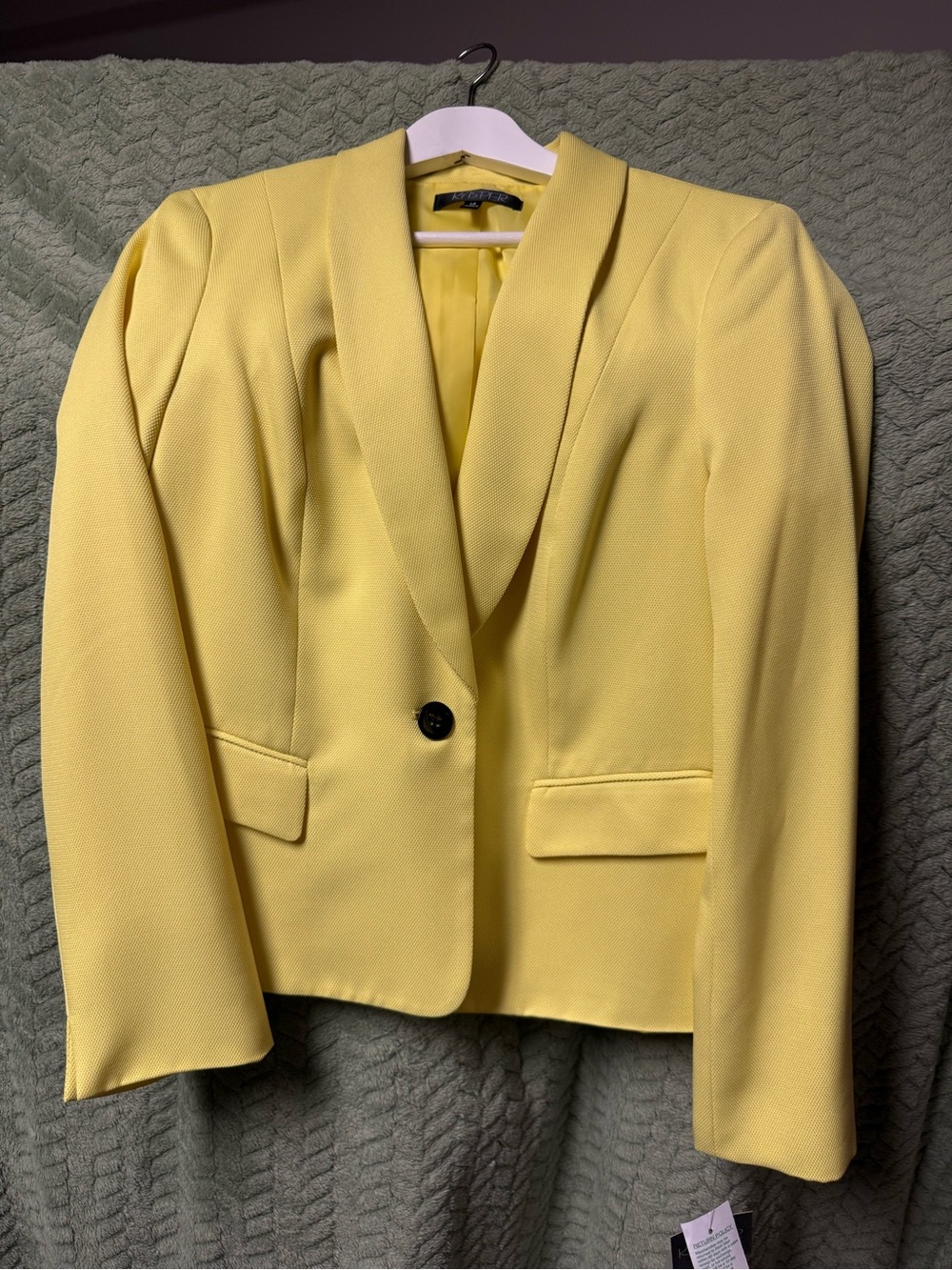 Kasper Yellow Shawl Collar Single-Button Blazer